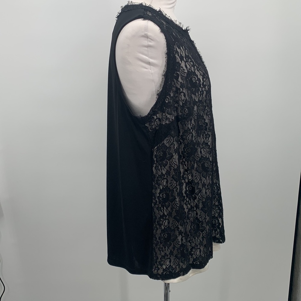 INC Black Plus Size Lace Blouse Size 1X - Picture 3 of 9